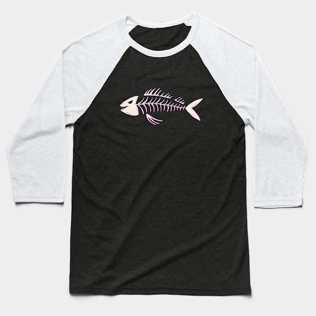 Fish Skeleton Baseball T-Shirt by BamBam